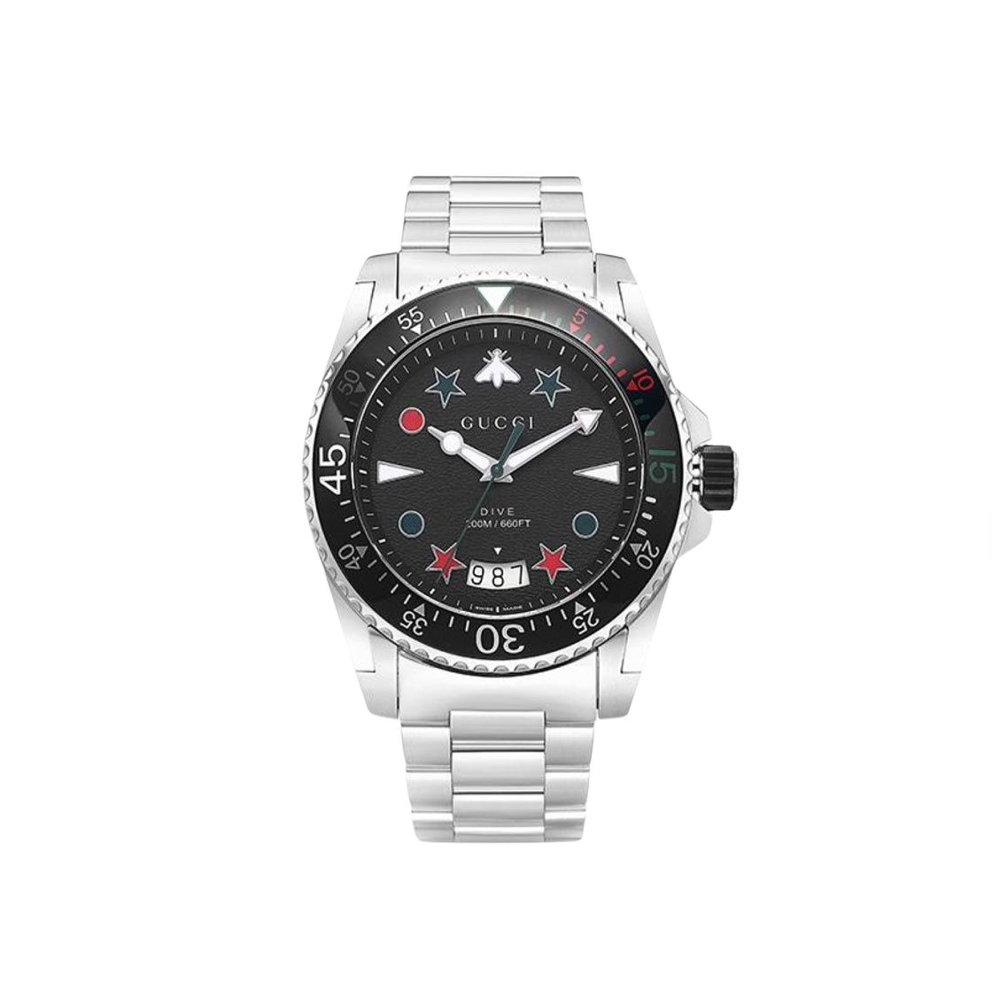 YA136221 Gucci Dive Quartz 45mm Stainless Steel Black