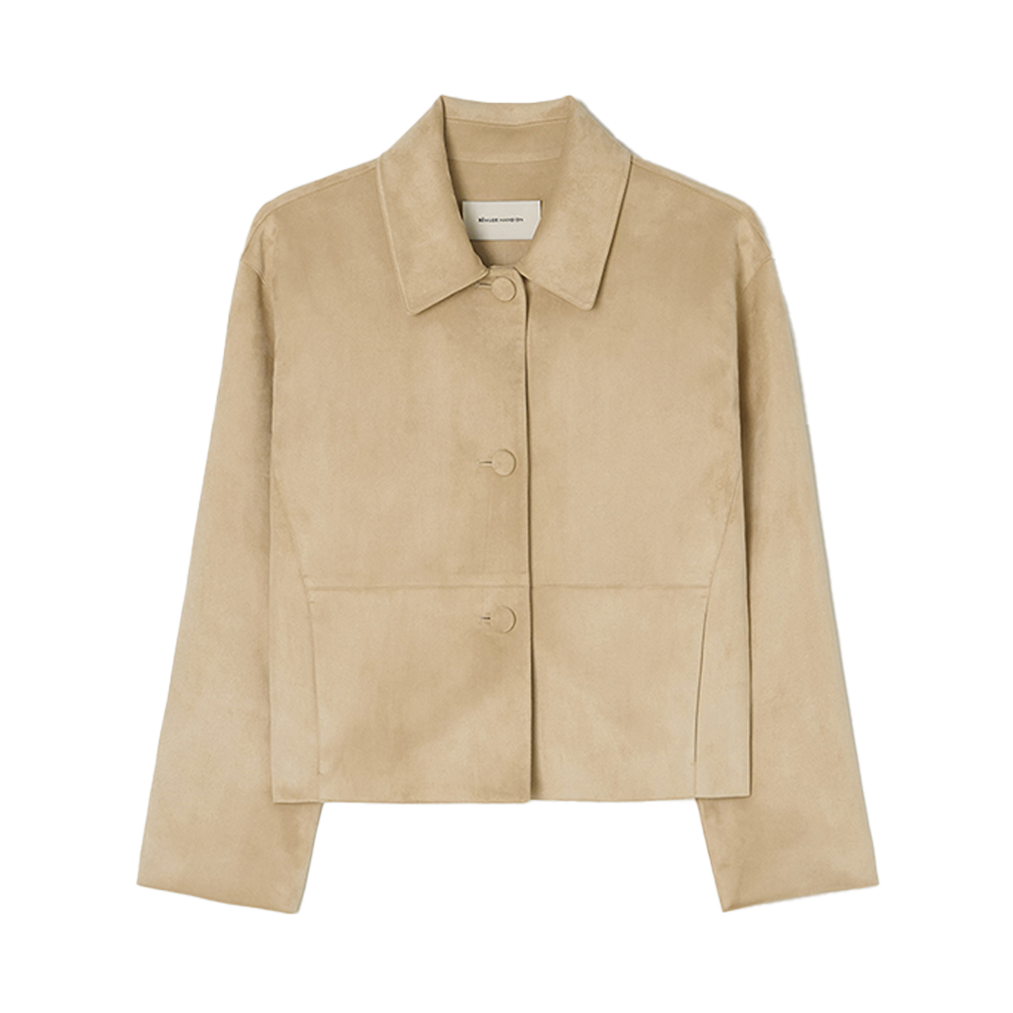 비뮤즈맨션 스웨이드 싱글 버튼 자켓 라이트 베이지(BEMUSE MANSION Suede single button jacket Light beige)