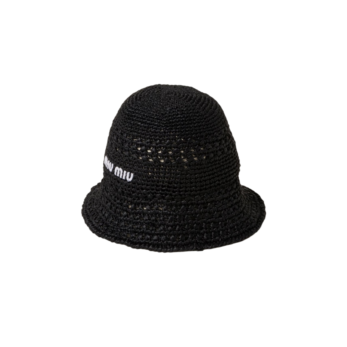(W) 미우 미우 라피아 햇 블랙((W) Miu Miu Raffia Hat Black) - 1