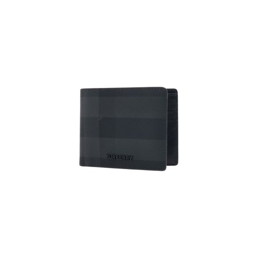 Burberry Check Slim Bifold Wallet Charcoal