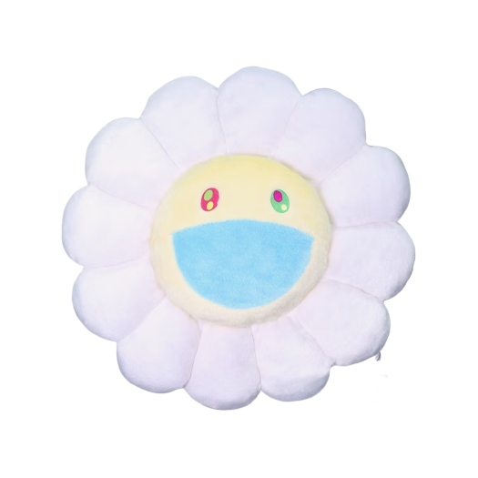 Kaikai Kiki Flower Cushion 60cm White Yellow