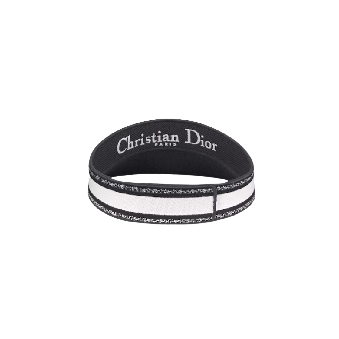 (W) 디올 D 스매시 플랜 드 파리 바이저 자수 화이트 블랙((W) Dior D-Smash Plan De Paris Visor Embroidery White Black) - 3
