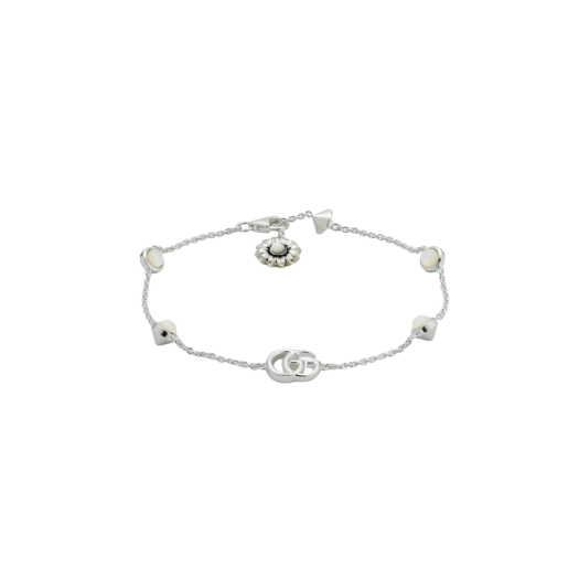 (W) Gucci GG Marmont Mother Of Pearl Bracelet 925 Sterling Silver