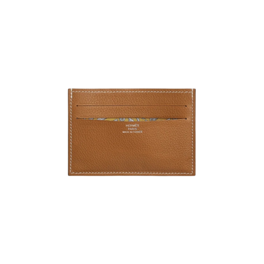 Hermes Citizen Twill Card Holder Evercolor & Silk Clochette Gold Sun