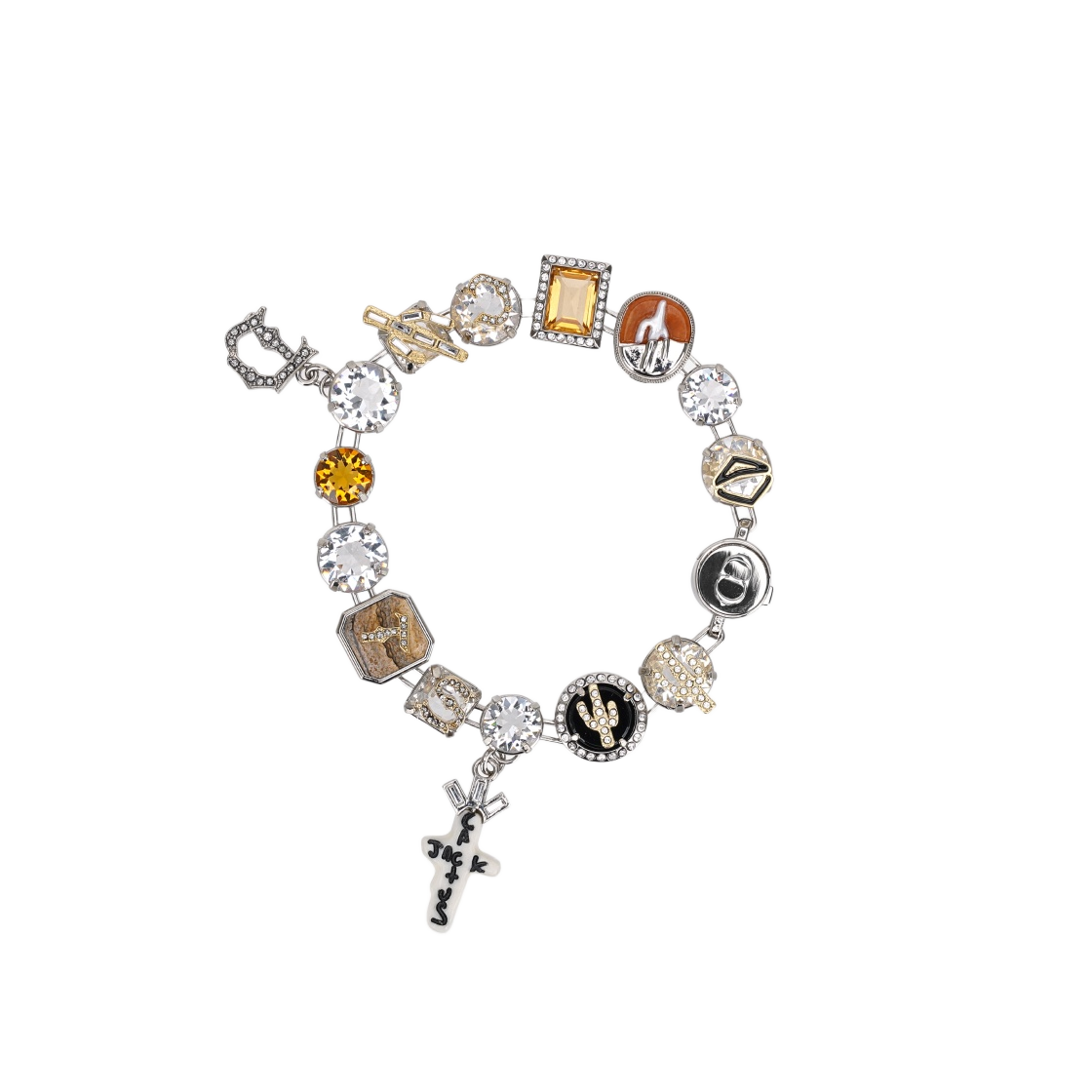 B1550HOMGM-D230 Dior x Cactus Jack Bracelet Silver Finish Brass with Multicolor Genuine Stones & White Crystals - 대표 이미지 #1