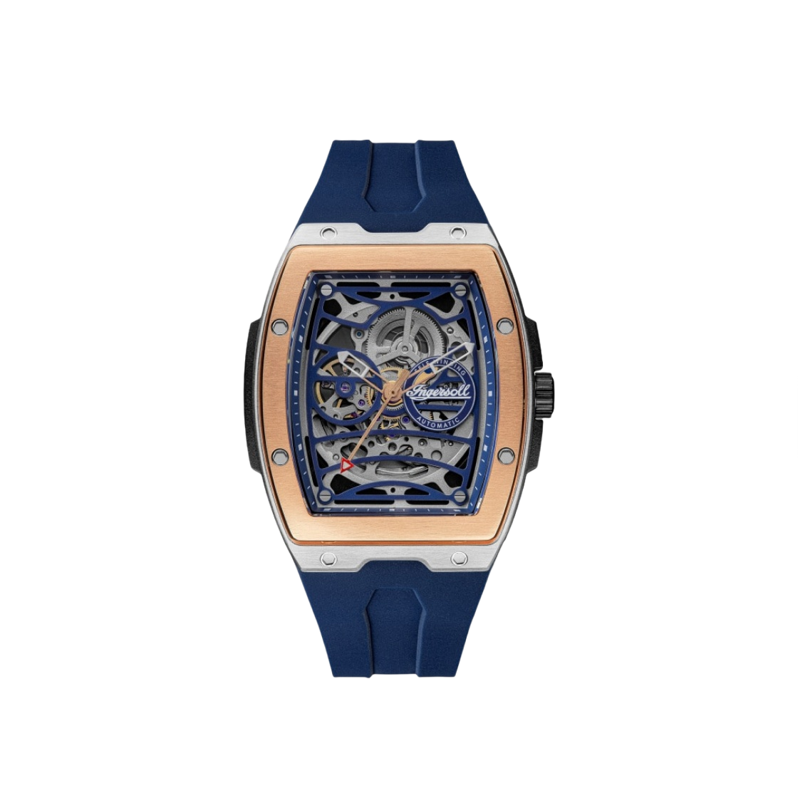 I12304 Ingersoll Challenger Skeleton 44.6mm I12304 Stainless Steel PU Plastic IPRG Silver Blue Blue Dial