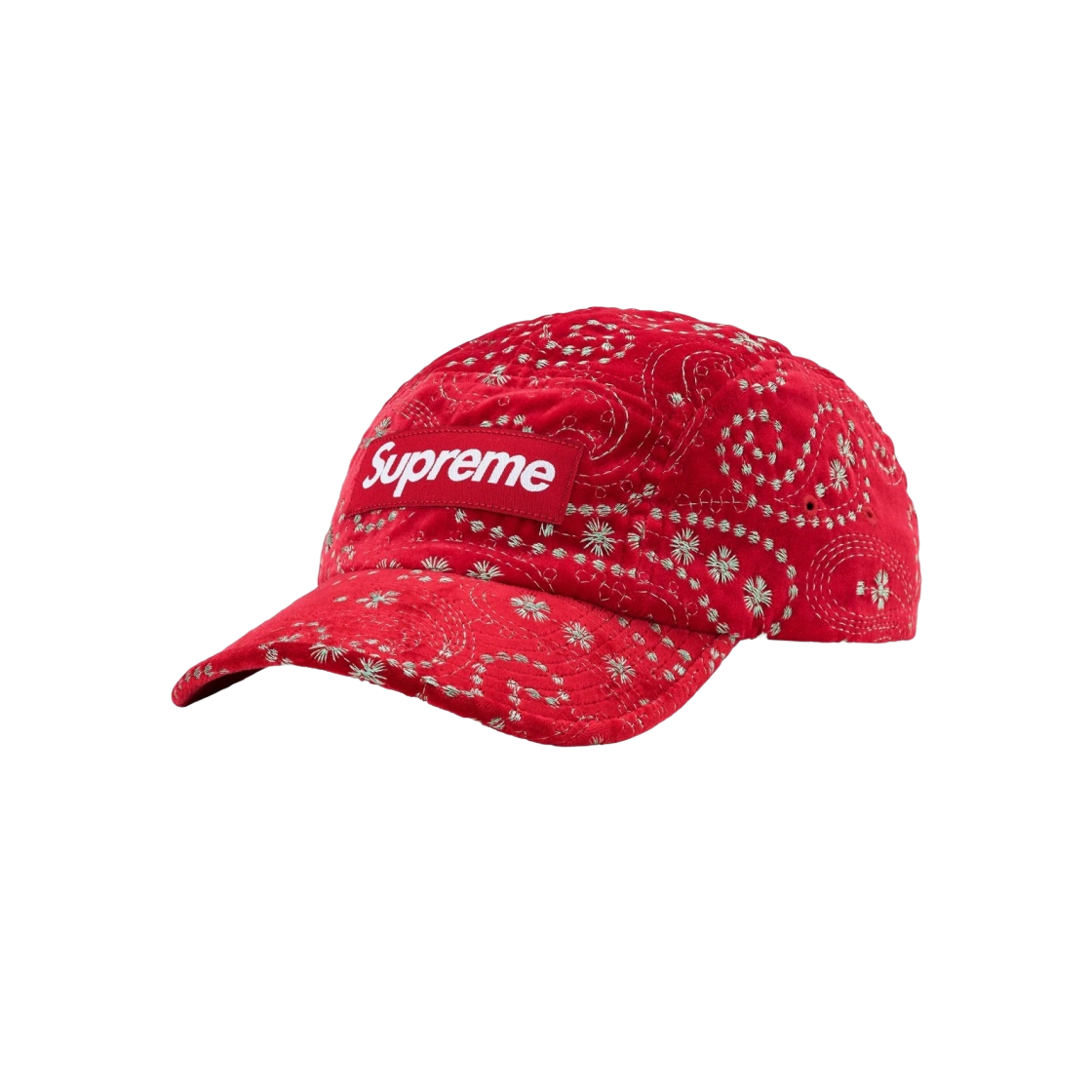 슈프림 벨벳 페이즐리 캠프캡 레드 - 23FW | Supreme | KREAM