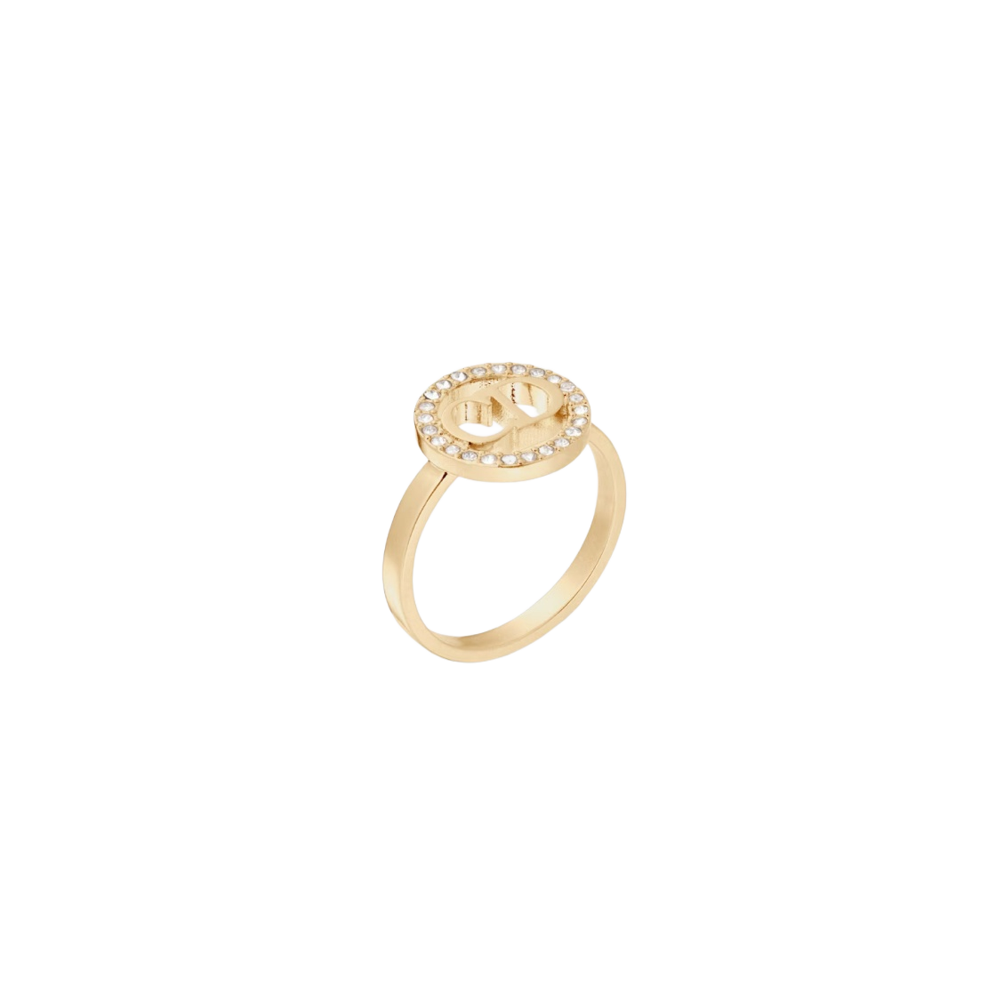 R1237CDLCY-D03S (W) Dior Clair D Lune Ring Gold Finish Metal Silver Tone Crystals - 대표 이미지 #1