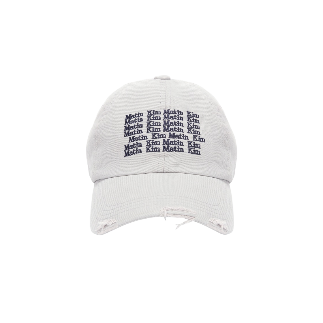 마뗑킴 레터링 워시드 볼캡 라이트 그레이(Matin Kim Lettering Washed Ball Cap Light Grey)