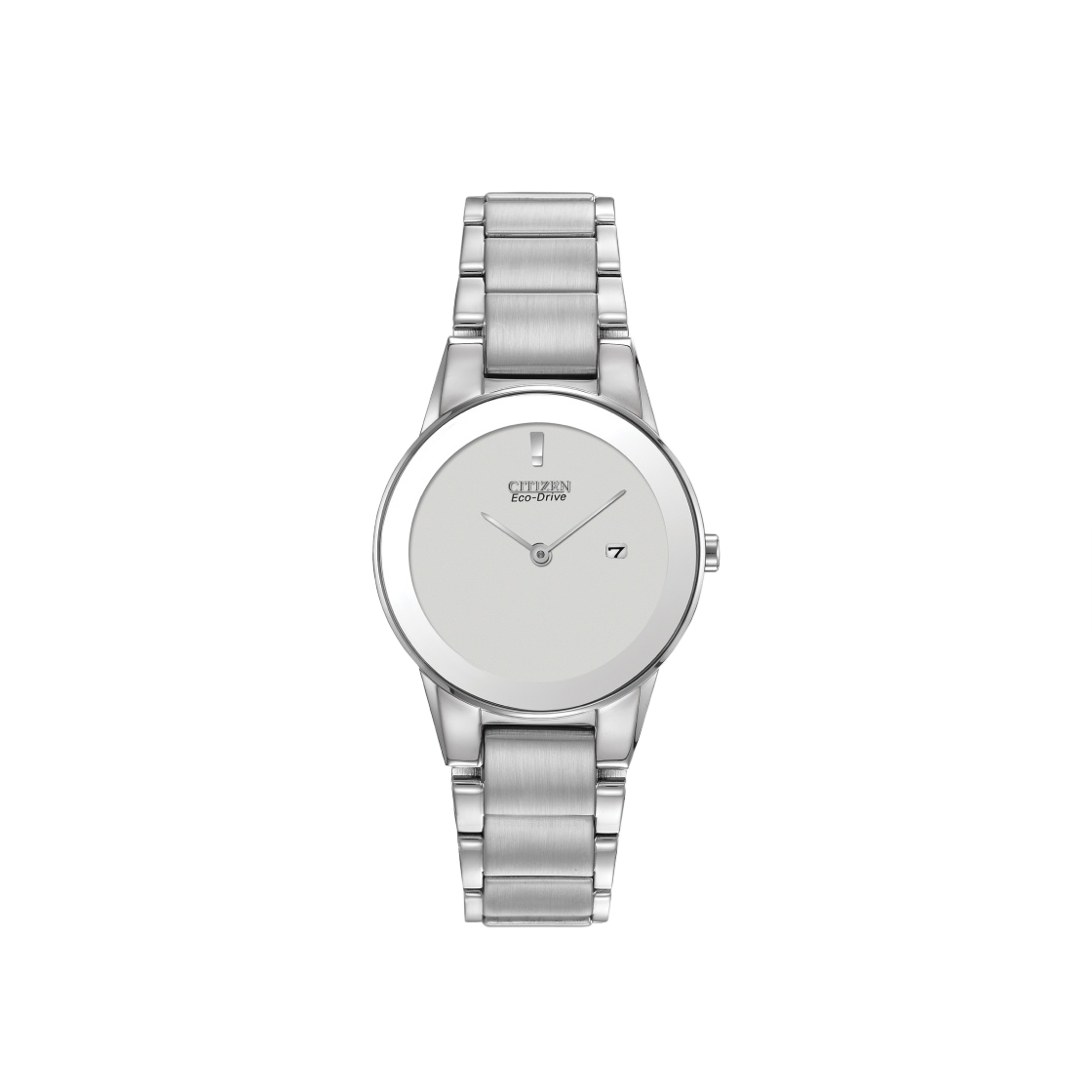 (W) 시티즌 엑시엄 에코드라이브 30mm 스테인리스 스틸 화이트 실버((W) Citizen Axiom Eco-Drive 30mm Stainless Steel White Silver)