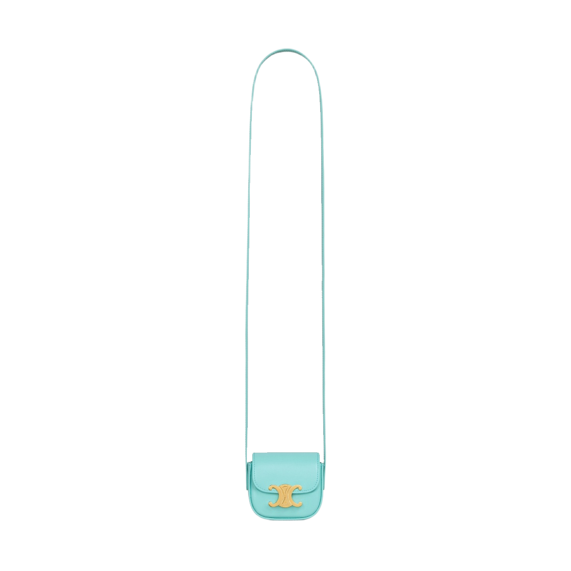 셀린느 샤이니 카프스킨 스트랩 에어팟 케이스 터콰이즈(Celine AirPods Case with Strap in Shiny Calfskin Turquoise) - 5