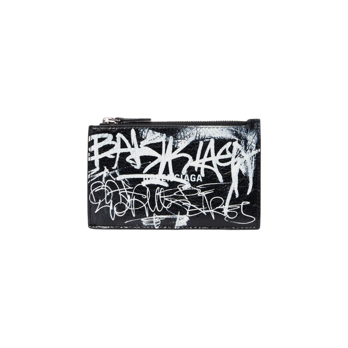 Balenciaga Cash Large Long Coin and Card Holder Graffiti Black