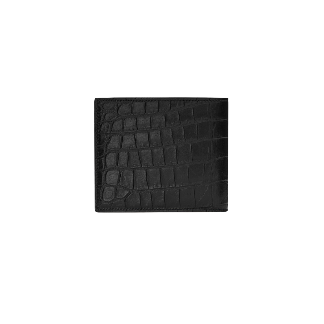 607727-DZEDW-1000 Saint Laurent Tiny Cassandre East/West Wallet In Crocodile Embossed Matte Leather Black - #3
