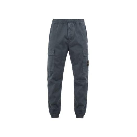 Stone Island 313L1 Stretch Broken Twill Cotton Garment Dyed Old Effect Cargo Pants Lead - 23FW
