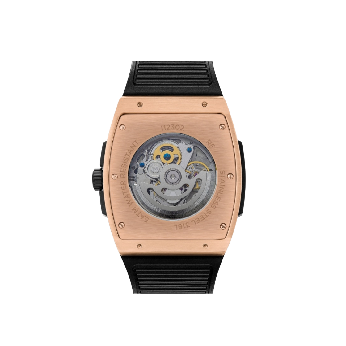 잉거솔 챌린저 스켈레톤 44.6mm I12302 스테인리스 스틸 PU 러버 실버 로즈 골드 실버 블랙 다이얼(Ingersoll Challenger Skeleton 44.6mm I12302 Stainless Steel PU Rubber Silver Rose Gold Silver Black Dial) - 2