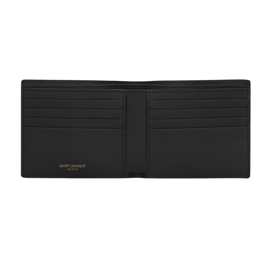 453276-BTY0U-1000 Saint Laurent Cassandre East/West Wallet in Grain De Poudre Embossed Leather Black - #2