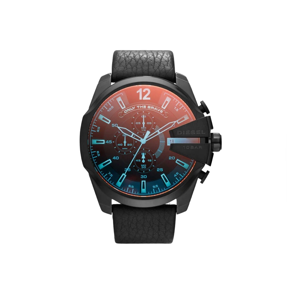 디젤 Dz4323 메가 치프 쿼츠 아날로그 51mm 레더 블랙(Diesel Dz4323 Mega Chief Quartz Analog 51mm Leather Black)