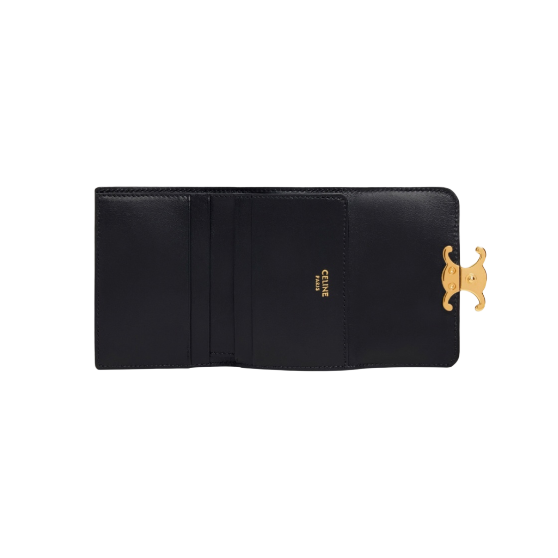 10I653DPV-38NO Celine Compact Wallet with Coin Triomphe in Shiny Calfskin Black - #3