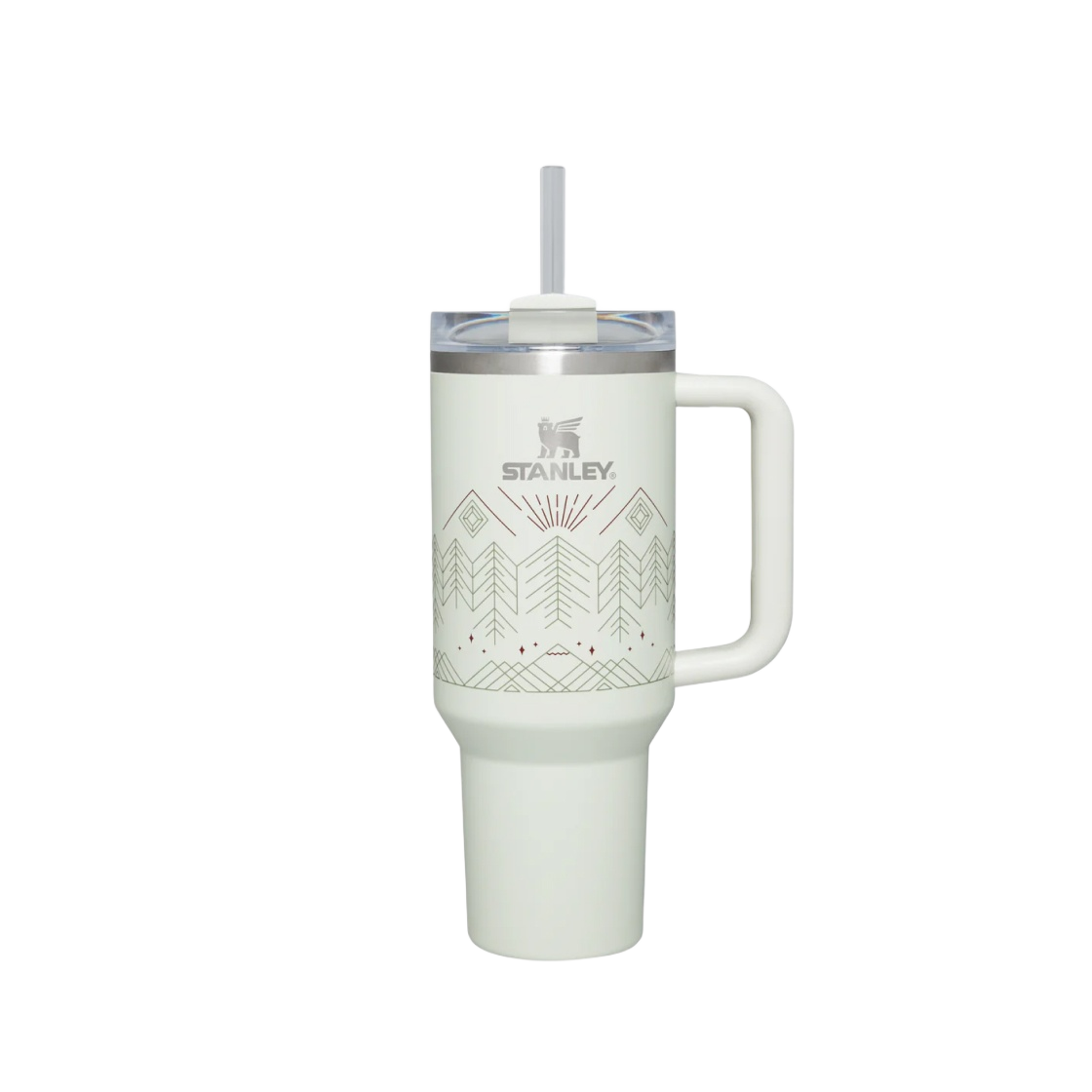 10-10824 Stanley Winterscape Quencher H2.0 FlowState Tumbler 1.18L Pale Stone Winterscape
