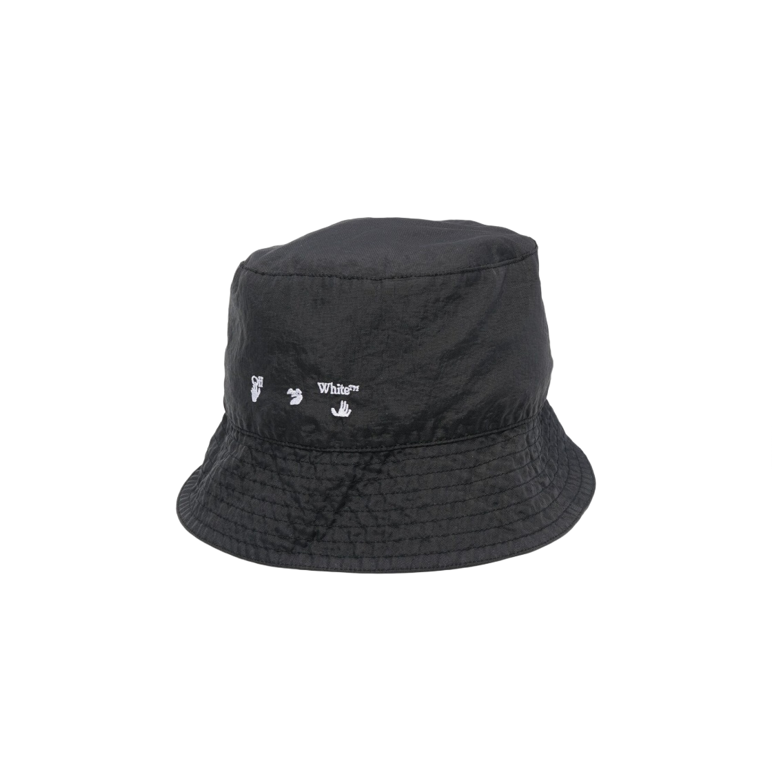 OMLA012S21FAB0011001 Off-White Logo Side Clip Bucket Hat Black