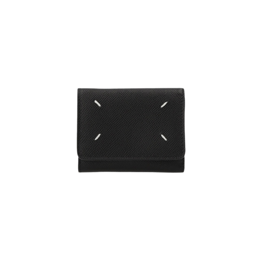 Maison Margiela Zip Compact Tri-Fold Wallet Black