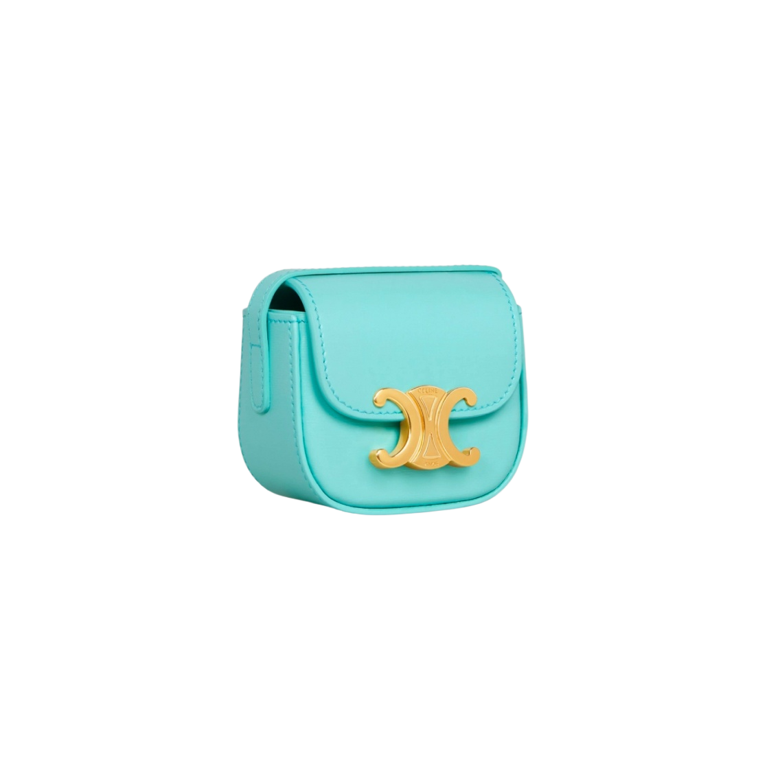 셀린느 샤이니 카프스킨 스트랩 에어팟 케이스 터콰이즈(Celine AirPods Case with Strap in Shiny Calfskin Turquoise) - 2