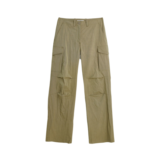 (W) Our Legacy Parachute Trousers Army Green High Twist Solaro