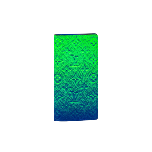 Louis Vuitton Brazza Wallet Taurillon Monogram Blue Green