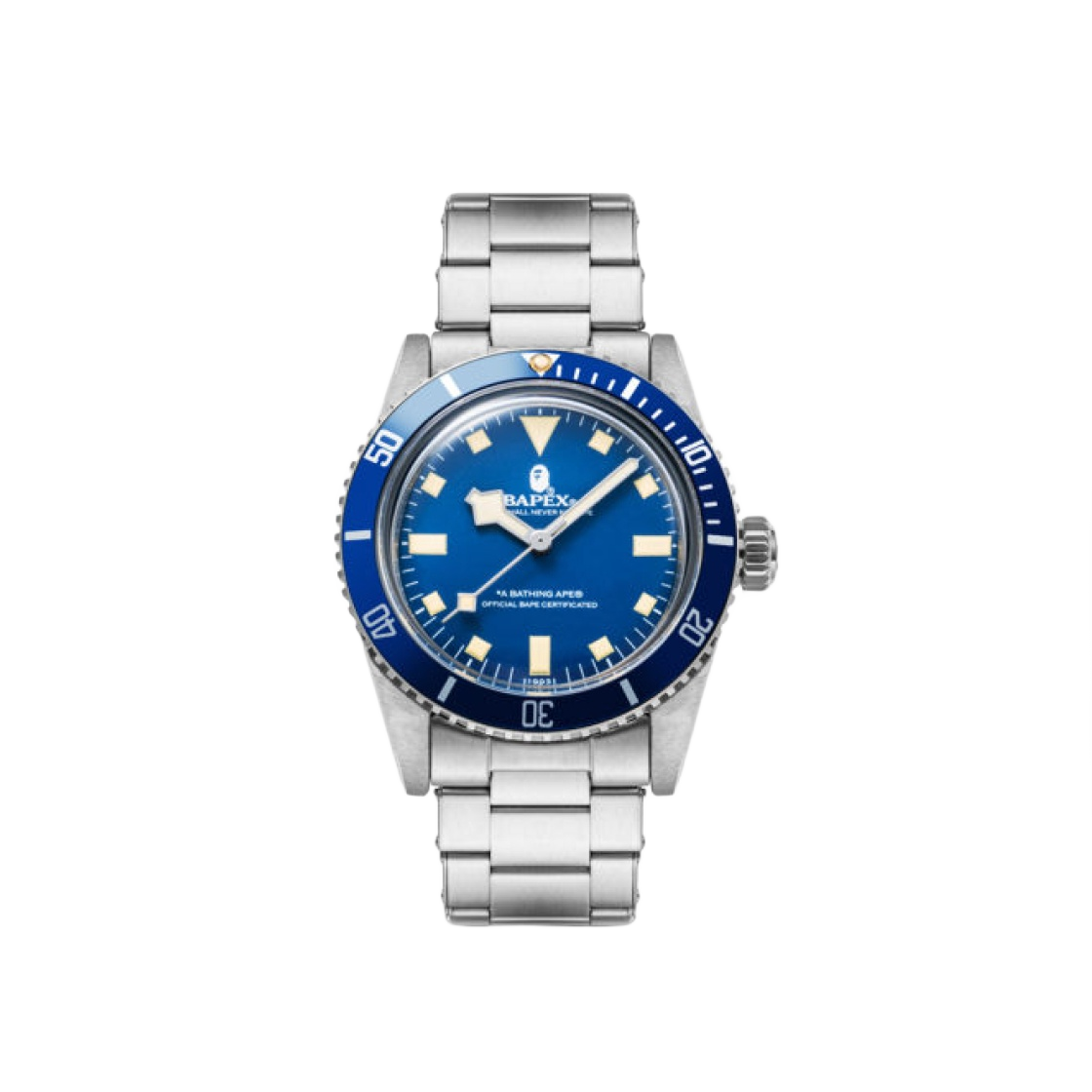 - BAPE Classic Type 1 Bapex Watch Silver Blue