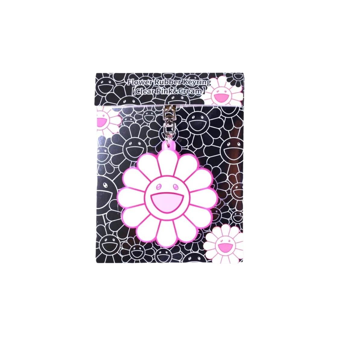 - Kaikai Kiki Flower Rubber Keyring Clear Pink Cream - 대표 이미지 #1