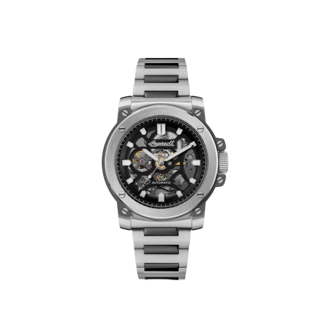 I14403 Ingersoll Freestyle 45.5mm I14403 Automatic Stainless Steel Silver IP Gun Black Silver IP Gun Dial