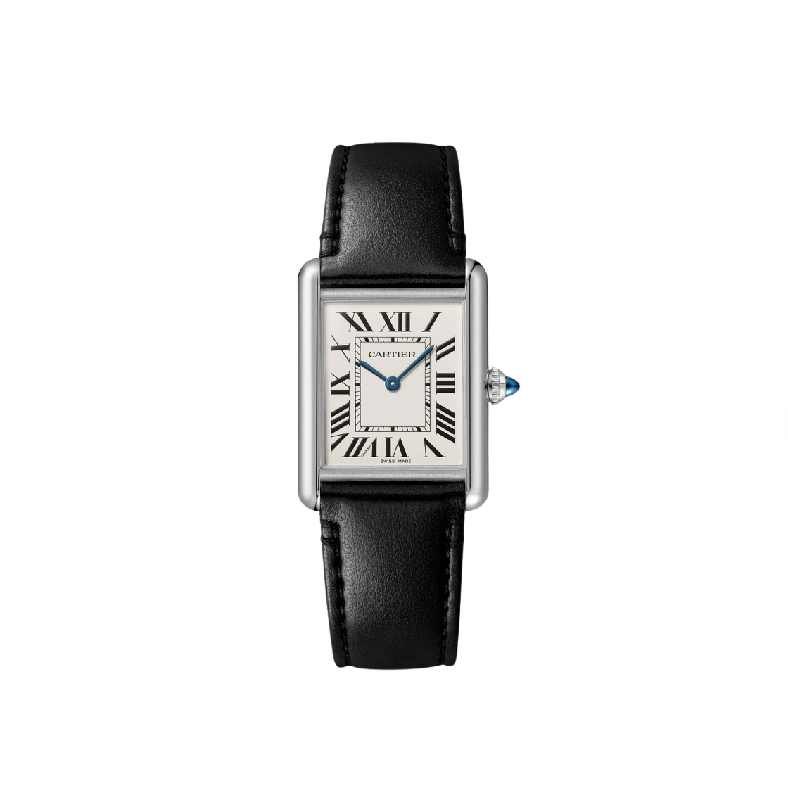 까르띠에 탱크 머스트 워치 라지 솔라비트 스틸 비동물성 스트랩 블랙(Cartier Tank Must Watch Large SolarBeat Steel Strap without Animal Materials Black)