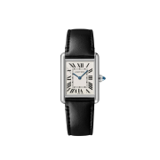 Cartier Tank Must Watch Large SolarBeat Steel Strap without Animal Materials Black