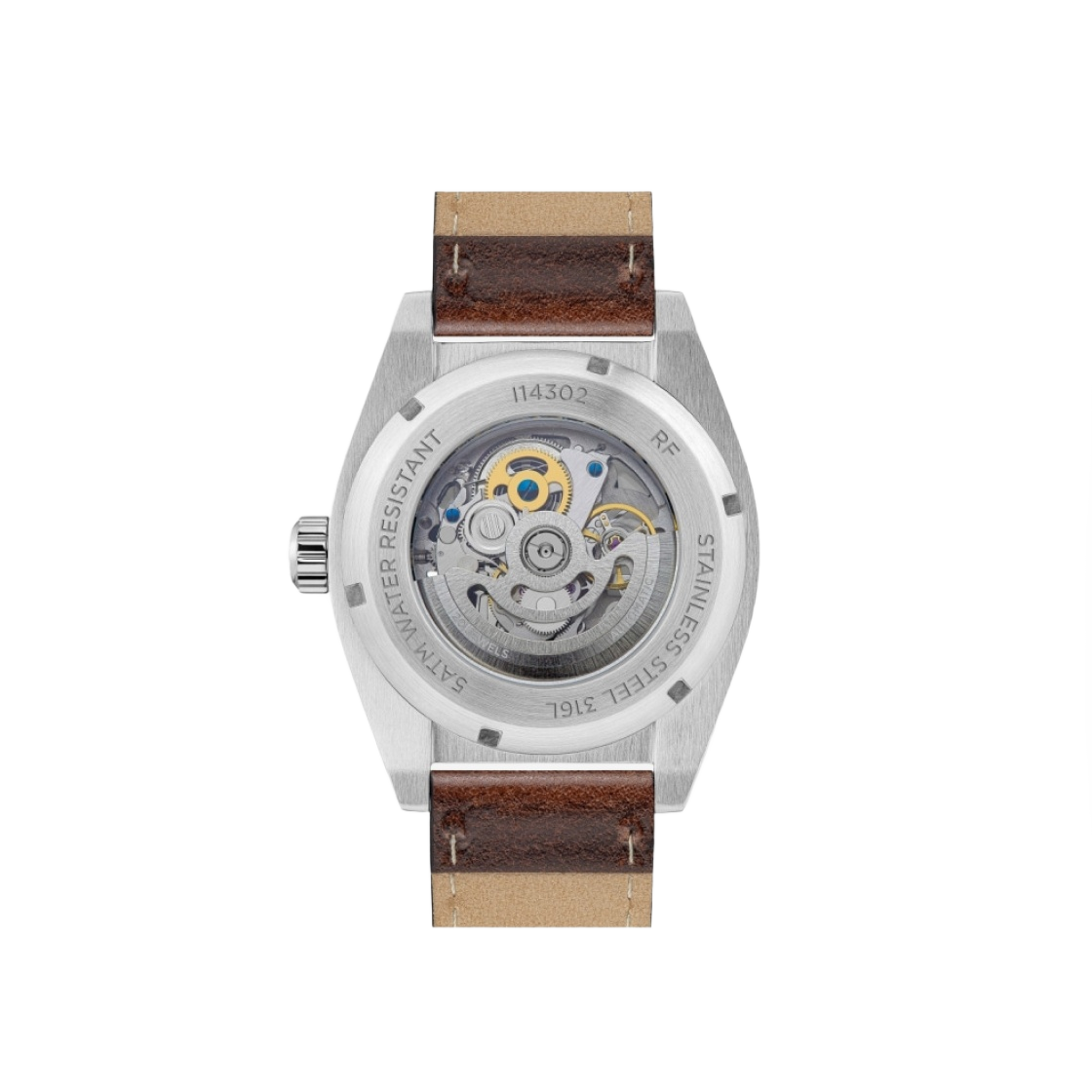 잉거솔 버트 43mm I14302 오토매틱 스테인리스 스틸 레더 실버 로즈 골드 화이트 브라운 다이얼(Ingersoll Vert 43mm I14302 Automatic Stainless Steel Leather Silver Rose Gold White Brown Dial) - 2