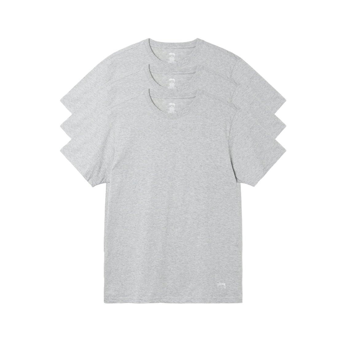 스투시 언더셔츠 그레이 헤더 (3개입)(Stussy Undershirt Grey Heather (3 Pack))