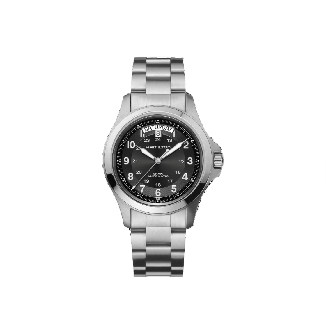 해밀턴 카키 필드 킹 오토 40mm 스테인리스 스틸 블랙