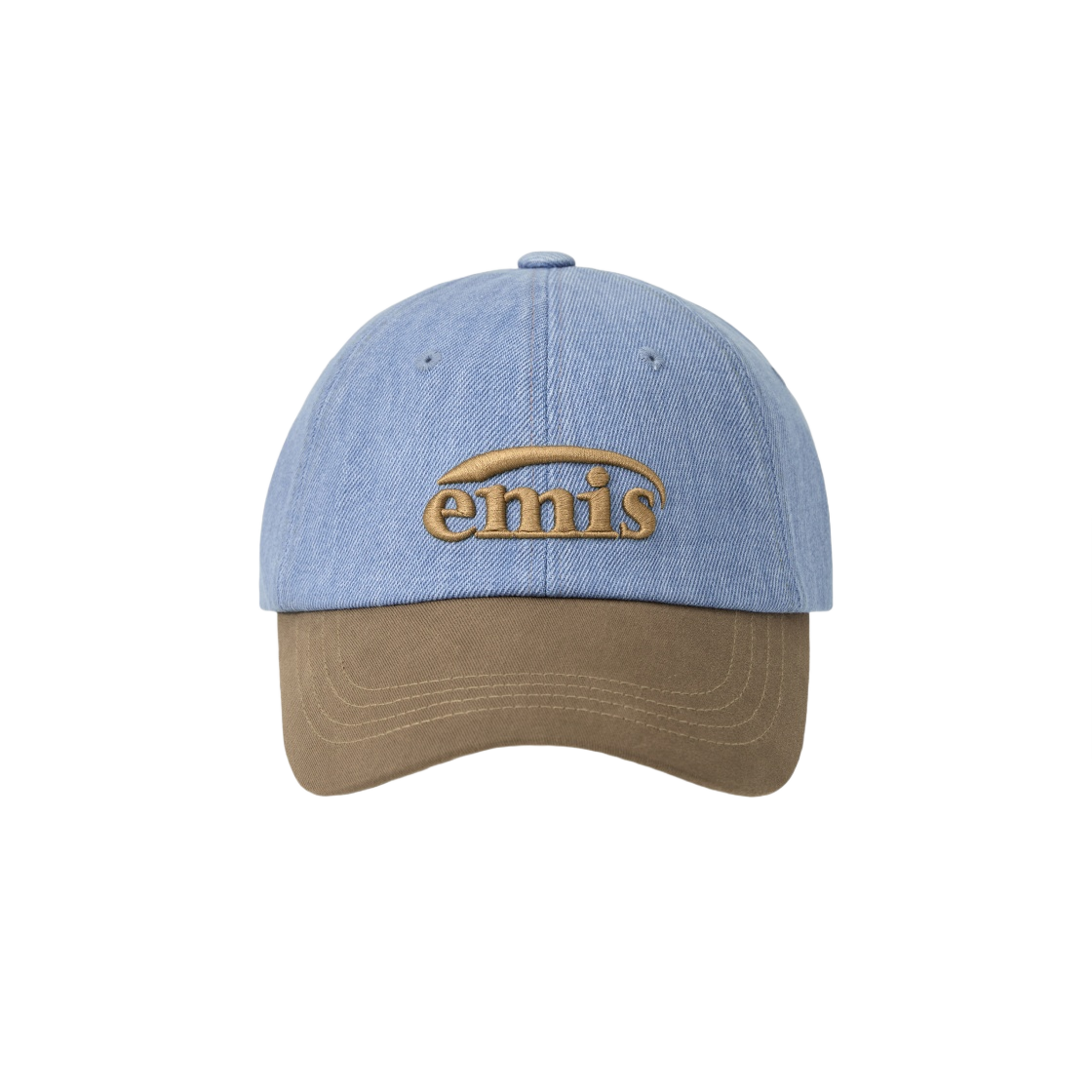 - Emis Washed Denim Ball Cap Light Blue Denim Brown