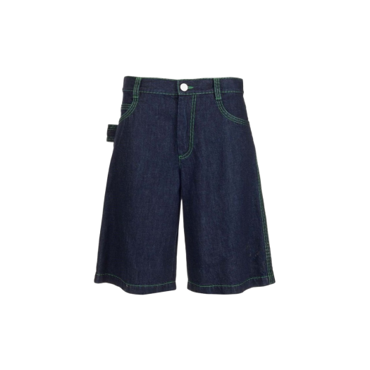 Bottega Veneta Stitch Denim Shorts Indigo