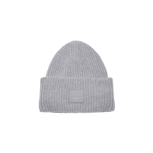 C40135-990 Acne Studios Large Face Logo Beanie Grey Melange