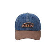 Emis Washed Denim Ball Cap Blue Brown