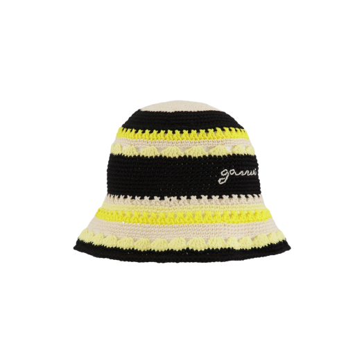 (W) Ganni Crochet Bucket Hat Golden Kiwi