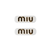(W) Miu Miu Plexiglas and Metal Hair Clip White Black