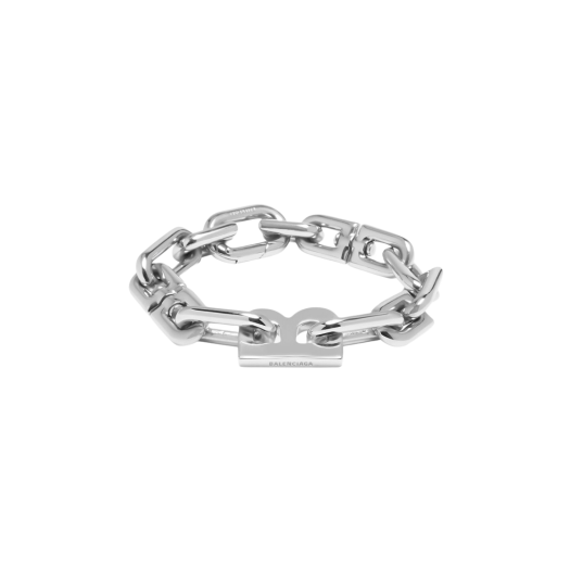 Balenciaga B Chain Thin Bracelet Silver