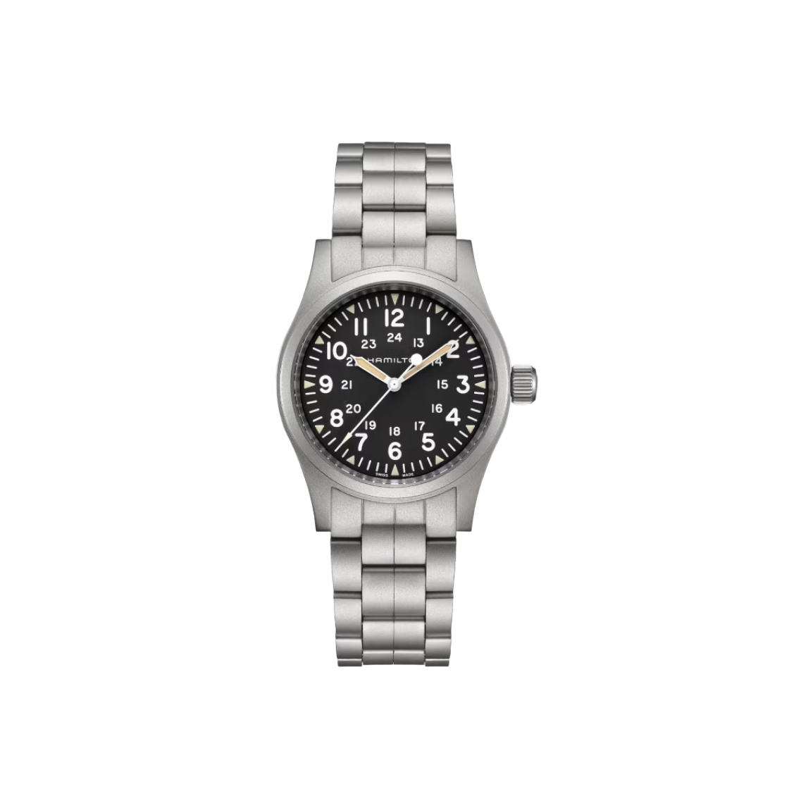 해밀턴 카키 필드 메카니컬 38mm 스테인리스 스틸 블랙(Hamilton Khaki Field Mechanical 38mm Stainless Steel Black)