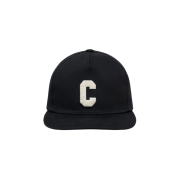 Celine Initial Snapback Cap in Cotton Black