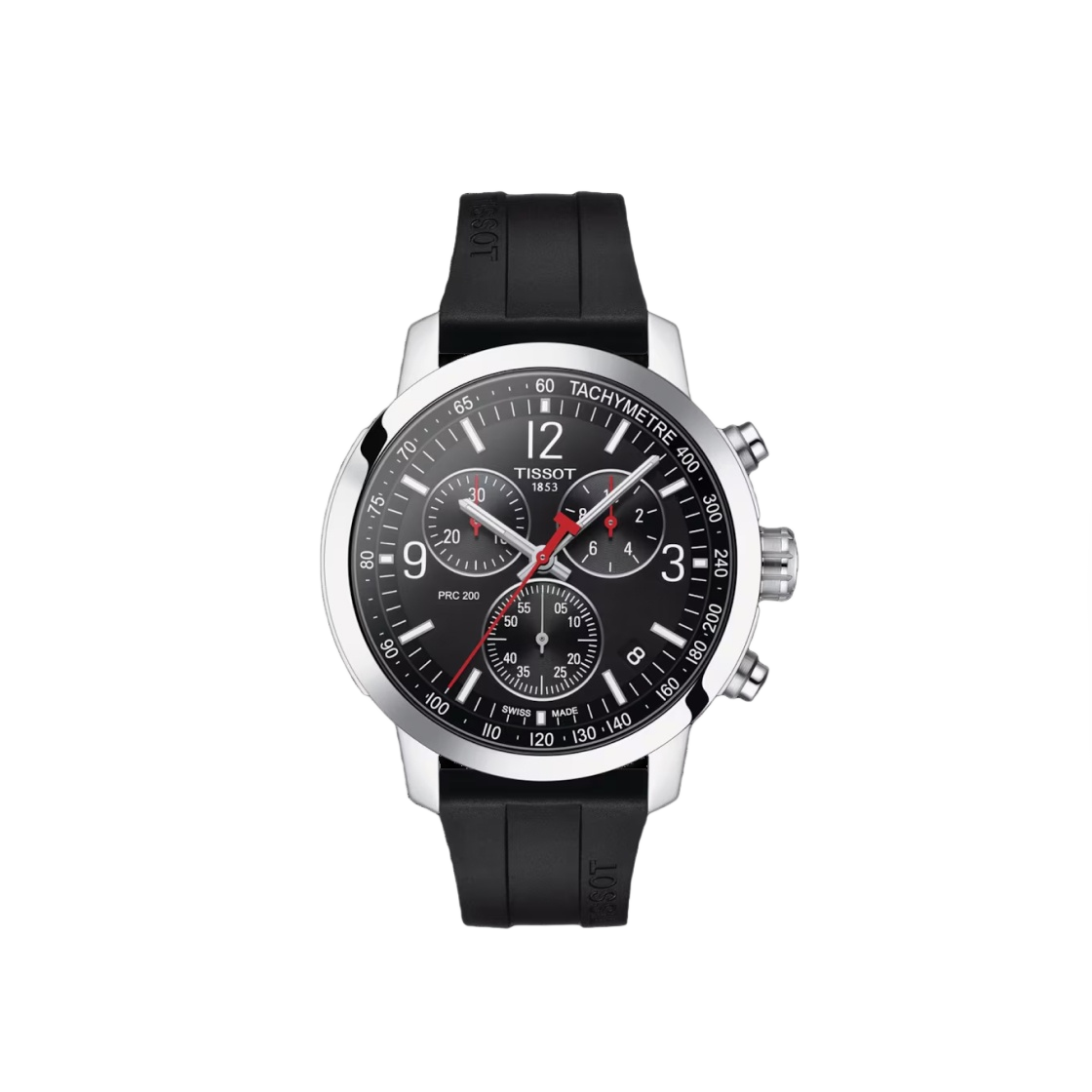 티쏘 PRC 200 크로노그래프 43mm 쿼츠 러버 블랙(Tissot PRC 200 Chronograph 43mm Quartz Rubber Black)