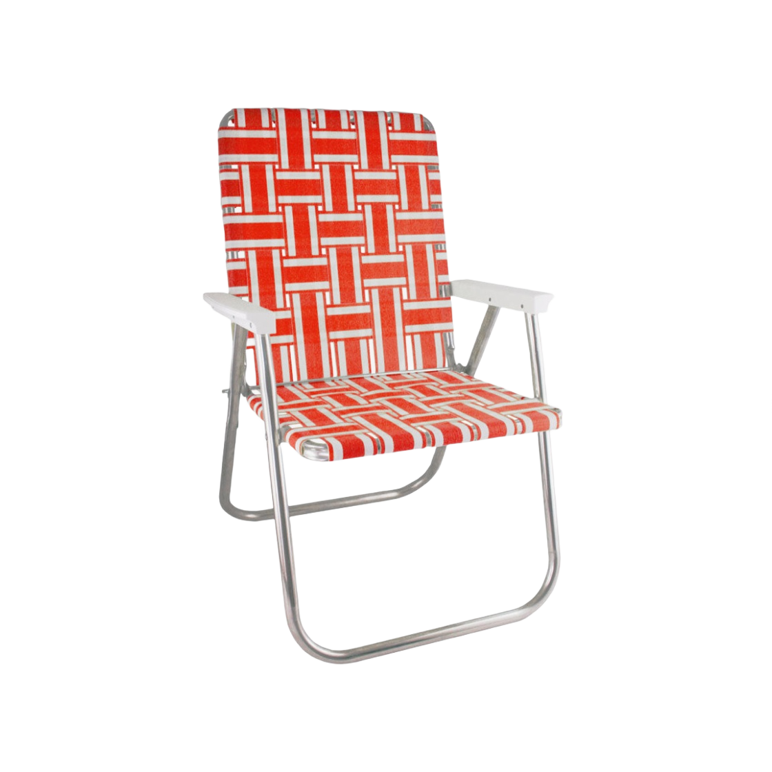 론 체어 스트라이프 클래식 체어 오렌지 화이트(Lawn Chair Stripe Calssic Chair Orange White)