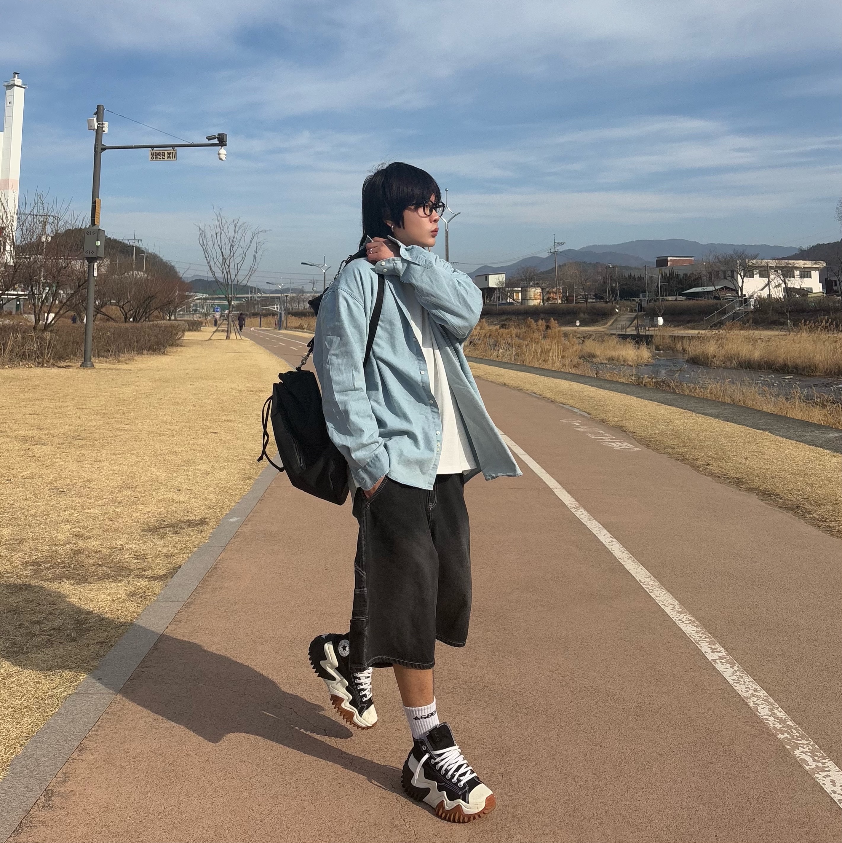 Converse Run Star Motion High Black 착용 스타일 - 2
