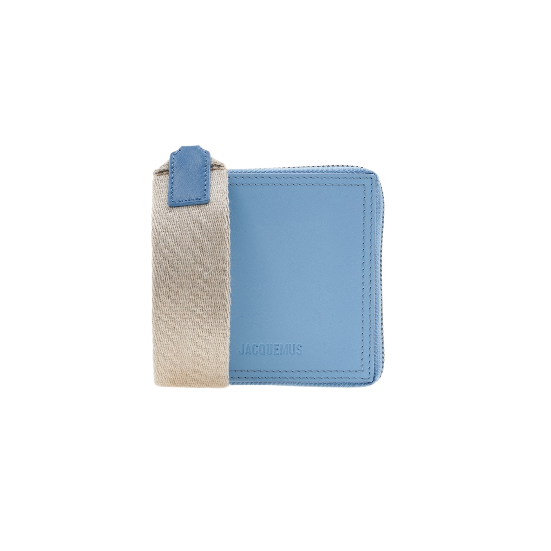 226SL013-3088-320 Jacquemus Le Carre Rond Lanyard Square Wallet Light Blue