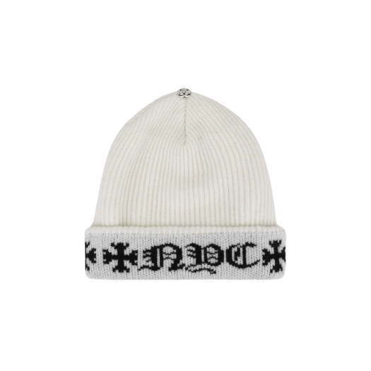 Chrome Hearts Big Daddy Cashmere Beanie White - New York Exclusive